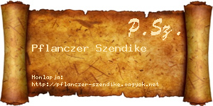 Pflanczer Szendike névjegykártya